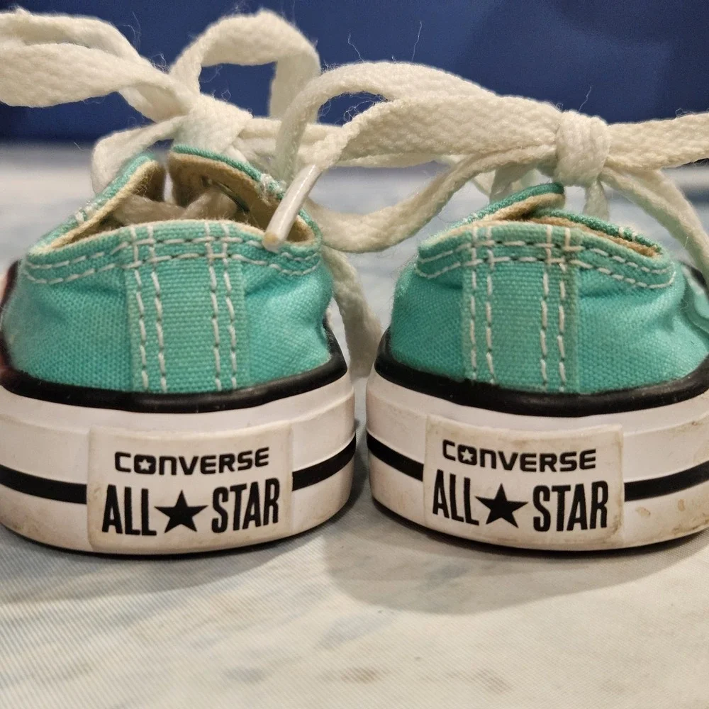 Converse All Star Toddler Teal Low Top Sneakers Baby Size 2 Chuck Taylor